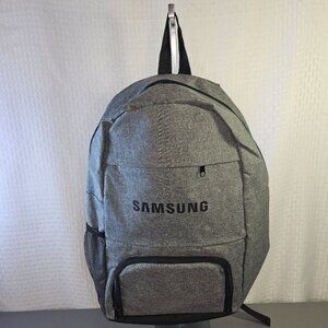 Samsung Gray Backpack With Multiple Compartments & Padded Straps For Comfortable